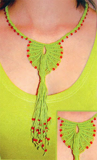Украшение на шею "Павлиний хвост": Описание и схема плетения в макраме
